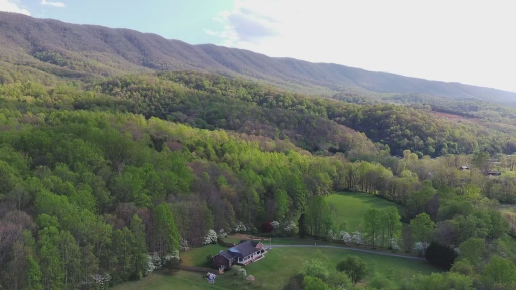 Appalachian mountain views from 42 acre estate home in Narrows Virginia